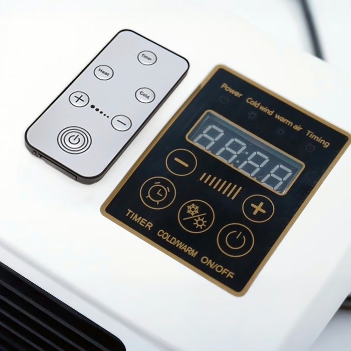 Télécommande et écran tactile Coolizi pour sélectionner le mode refroidissement, chauffage et minuterie
